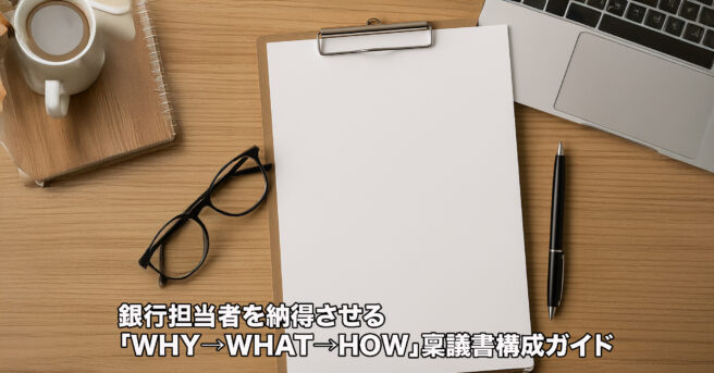 銀行担当者を納得させる「WHY→WHAT→HOW」稟議書構成ガイド 銀行担当者を納得させる「WHY→WHAT→HOW」稟議書構成ガイド
